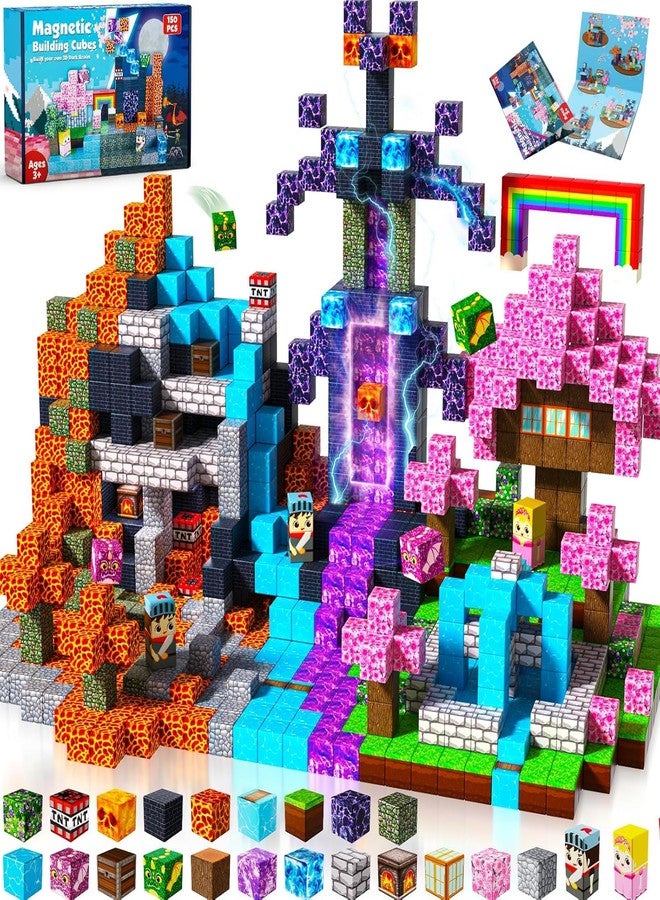 GraceDuck Magnetic Blocks - 150 PCS Build Dark Swordsman's Forest Castle - Magnetic Toys for Montessori Toddler Christmas Birthday Gifts - STEM Sensory Toys for 3 4 5 6 7 8 9 10 Year Old Boys & Girls - Image 1